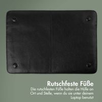 Accezz Leather Laptop Hülle MacBook 15 Zoll - Laptop Sleeve - Schwarz