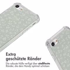 imoshion Design Hülle mit Band Apple iPhone SE (2022 / 2020) / 8 / 7 - Smoke Green Flowers