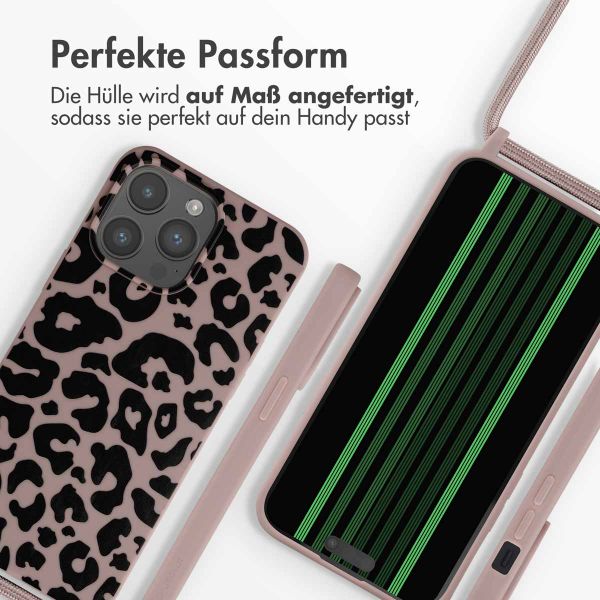 imoshion Silikonhülle design mit Band für das iPhone 15 Pro Max - Animal Pink