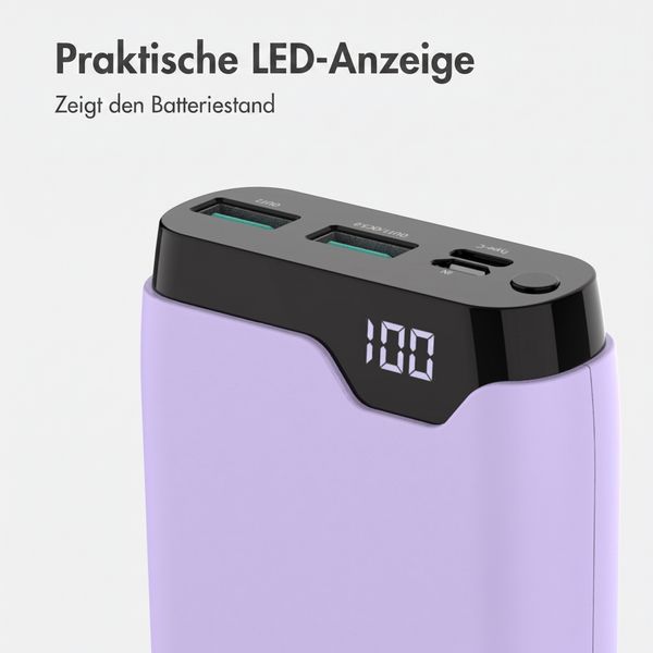 imoshion Powerbank 20.000 mAh - 22,5W Schnellladegerät - USB-C / USB-A - Lila