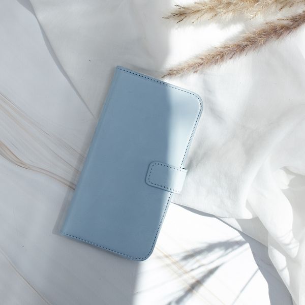 Selencia Echtleder Klapphülle Samsung Galaxy S21 Plus - Air Blue