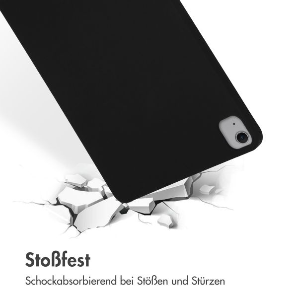 Accezz Liquid Silicone Back Cover mit Stifthalter für das iPad Air 13 Zoll (2024) M2 - Schwarz