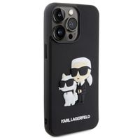 Karl Lagerfeld Karl & Choupette 3D Rubber Hardcase Backcover für das Apple iPhone 15 Pro Max - Schwarz