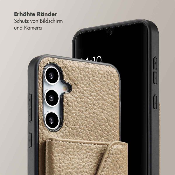 Selencia Sera Kordel-Hulle mit Kartenhalter-Umschlag für das Samsung Galaxy A35 - Beige