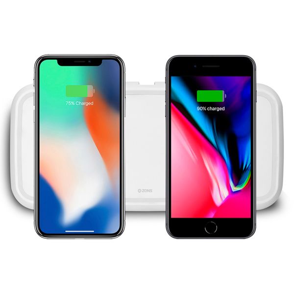 Zens Dual Fast Wireless Charger - Kabelloses Ladegerät - 10 Watt - Weiß