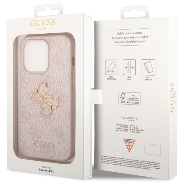 Guess 4G Metal Logo Back Cover Apple iPhone 14 Pro - Rosa