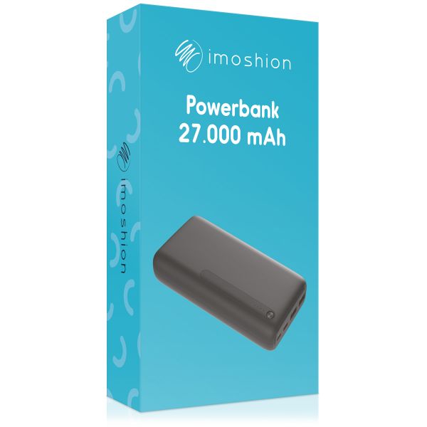 imoshion Powerbank - 27.000 mAh - Schnelles Aufladen und Power Delivery - Schwarz