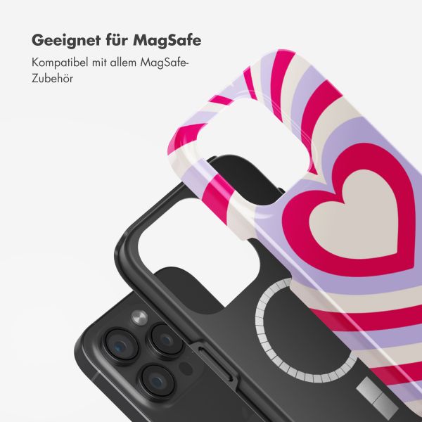 Selencia Vivid Rückabdeckung mit MagSafe Apple iPhone 15 Pro - Double Hearts Rubine Red Lilac