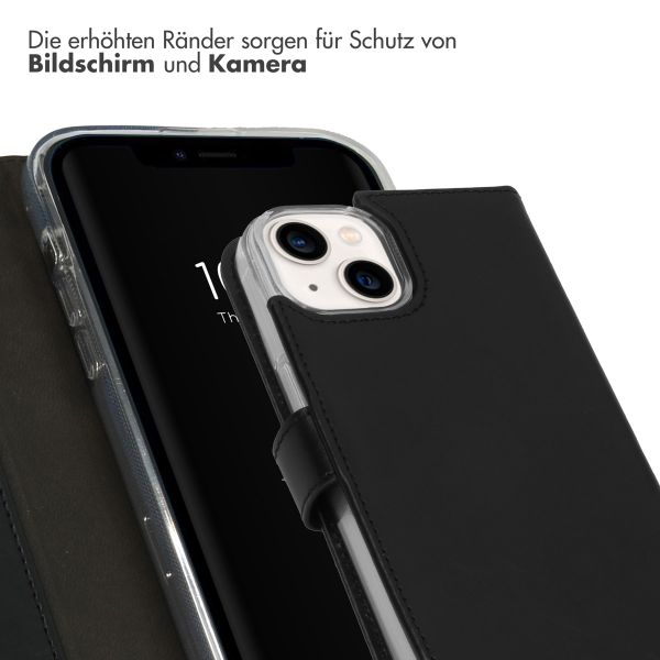 Selencia Echtleder Klapphülle Apple iPhone 14 - Schwarz
