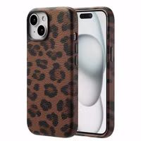 Selencia Sabi Backcover Panthermuster mit MagSafe Apple iPhone 15 - Mocha Brown