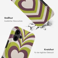 Selencia Vivid Tough Back Cover MagSafe für das iPhone 16 - Double Hearts Plum Fern