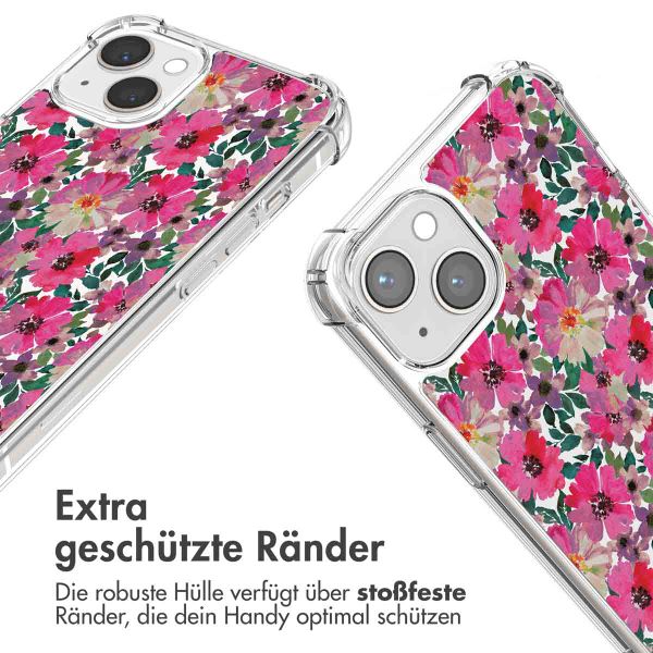 imoshion Design Hülle mit Band für das iPhone 13 - Flower Water