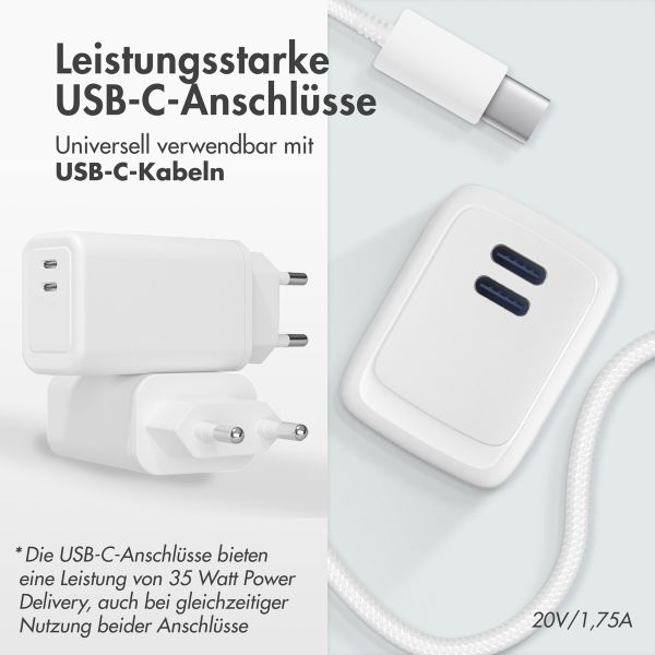 imoshion 35 Watt Ladegerät | 2x USB-C - Weiß