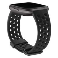Fitbit Sport Silikonarmband für  Fitbit Versa / Versa 2 / Versa Lite - Größe S - Schwarz