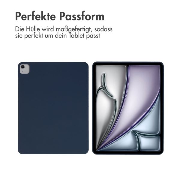 Accezz Liquid Silicone Back Cover mit Stifthalter Apple iPad Air 13 Zoll (2025) M3 / (2024) M2 - Dunkelblau