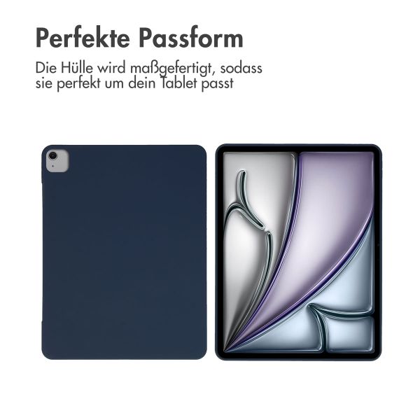 Accezz Liquid Silicone Back Cover mit Stifthalter für das iPad Air 13 Zoll (2024) M2 - Dunkelblau