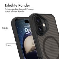 imoshion Rugged Hybrid Carbon Case mit MagSafe für das Apple iPhone 16 - Schwarz