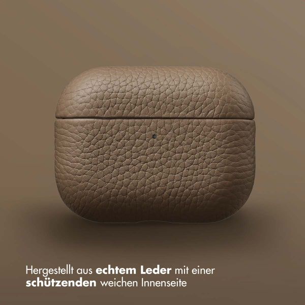 Accezz Echtes Leder Case Apple AirPods Pro 3 - Taupe