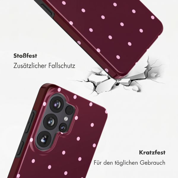 Selencia Vivid Rückabdeckung mit MagSafe Samsung Galaxy S26 Ultra - Happy Dots Burgundy