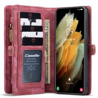 CaseMe Luxuriöse 2-in-1-Portemonnaie-Klapphülle Leder Samsung Galaxy S21