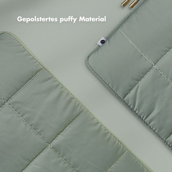 Selencia Puffy Laptop Hülle 13-14 Zoll - Laptop Sleeve - Sage Green