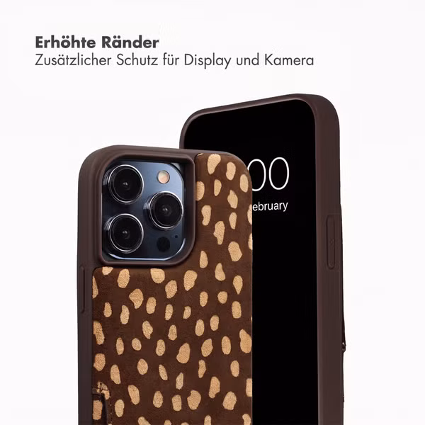 Selencia Nova Echtleder Backcover mit Kartenhalter Apple iPhone 14 Pro - Fawn Chic