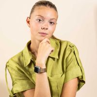 Selencia Drachenarmband aus Stahl für das  Apple Watch Series 1 t/m 9 / SE (38/40/41 mm) | Series 10 / 11 (42 mm) - Rosé gold