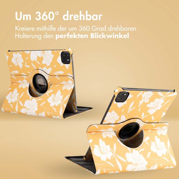 imoshion 360° drehbare Design Klapphülle für das iPad Pro 11 (2018/2020/2021/2022) - Yellow Flowers