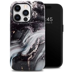 Selencia Vivid Tough Back Cover für das iPhone 14 Pro - Chic Marble Black