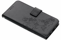 Kleeblumen Klapphülle Schwarz für Huawei P Smart Plus