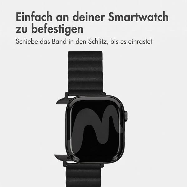 imoshion Magnetisches Kunstlederarmband für Apple Watch | 44/45/46/49 mm - Schwarz
