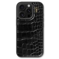 iDeal of Sweden Vegan Leather Back Cover für das Apple iPhone 16 Pro Max - Black Croco