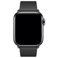 Apple Leather Band Modern Buckle für die Apple Watch Series 1 bis 9 / SE (38/40/41 mm) | Series 10 (42 mm) - Größe M - Schwarz