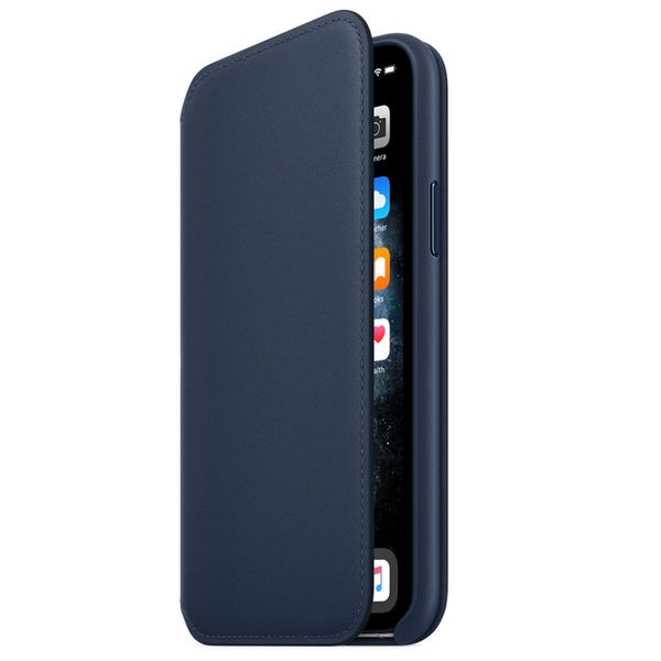 Apple Leather Folio Klapphülle für iPhone 11 Pro - Deep Sea Blue