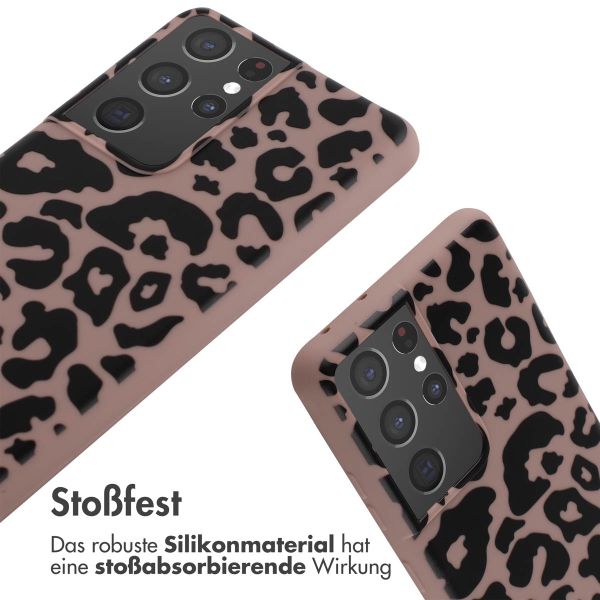 imoshion SilikonHülle design mit Band Samsung Galaxy S21 Ultra - Animal Pink