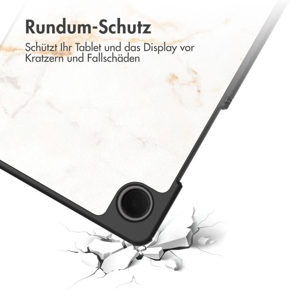 imoshion Design Trifold Klaphülle Samsung Galaxy Tab A11 / A9 8.7 Zoll - White Marble