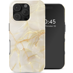 Selencia Vivid Back Cover Apple iPhone 16 Pro - Golden Beige Marble