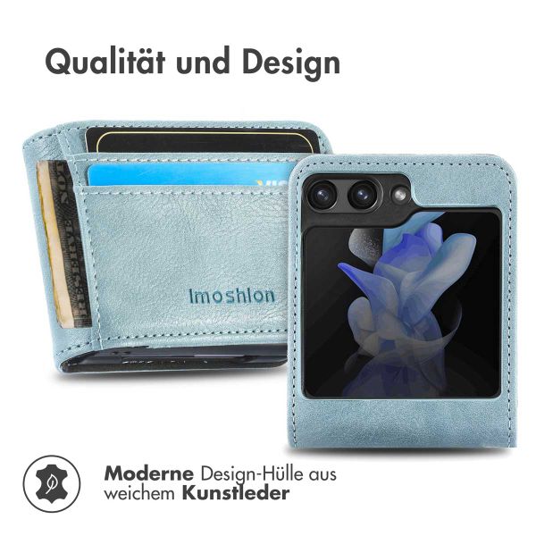 imoshion Luxuriöse Klapphülle Samsung Galaxy Z Flip 5 - Hellblau