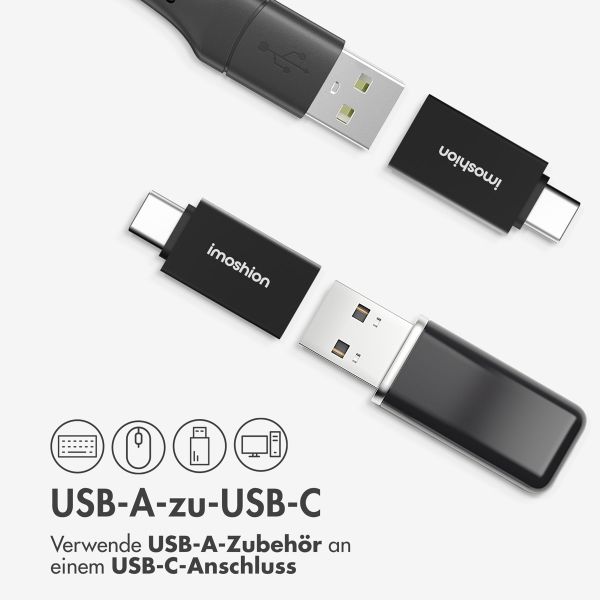 imoshion  2x USB-C (Stecker)-auf-USB-A 3.2 (Buchse)-Adapter – OTG – Schwarz