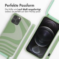 imoshion Silikonhülle design mit Band für das iPhone 12 (Pro) - Retro Green