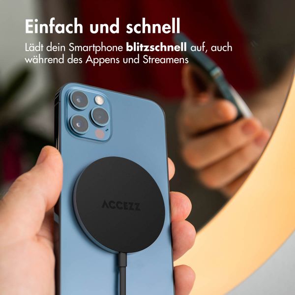 Accezz Wireless Charger USB-C - Drahtloses MagSafe- und Qi2-Ladegerät - 1 Meter - Schwarz