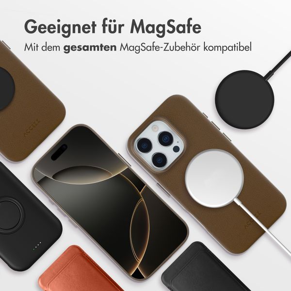 Accezz MagSafe Leather Backcover Apple iPhone 16 Pro - Kaffeebraun