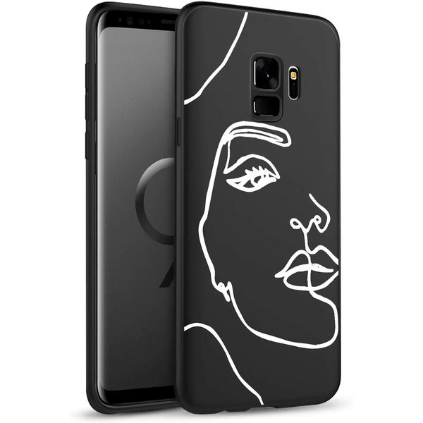 imoshion Design Hülle Samsung Galaxy S9 - Abstraktes Gesicht - Weiß