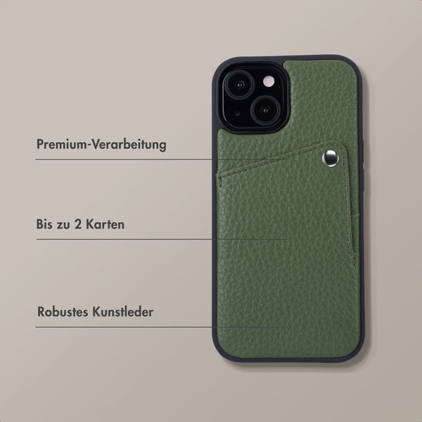 Selencia Riva Back Cover mit Kartenfach Apple iPhone 14 / 13 - Sage Green