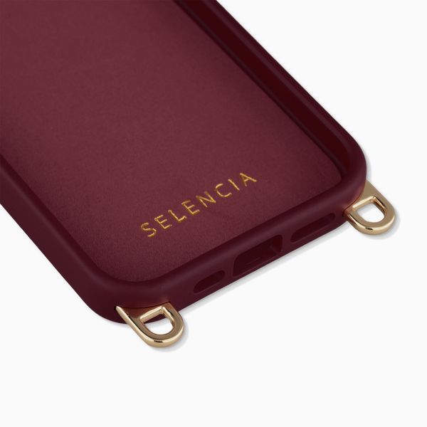 Selencia Rivièra Backcover mit MagSafe mit abnehmbaren Haken Apple iPhone 15 Pro - Bold Burgundy