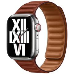 Apple Leather Link Armband für das  Apple Watch Series 1 t/m 9 / SE (38/40/41 mm) | Series 10 / 11 (42 mm) - Größe M/L - Umber