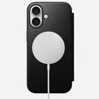Nomad Modern Leather Folio Klapphülle Apple iPhone 16 - Schwarz