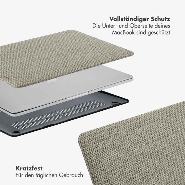 Selencia Cover mit gewebter Oberfläche für das MacBook Pro 13 Zoll (2020 / 2022) - A2289 / A2251 / A2338 - Taupe