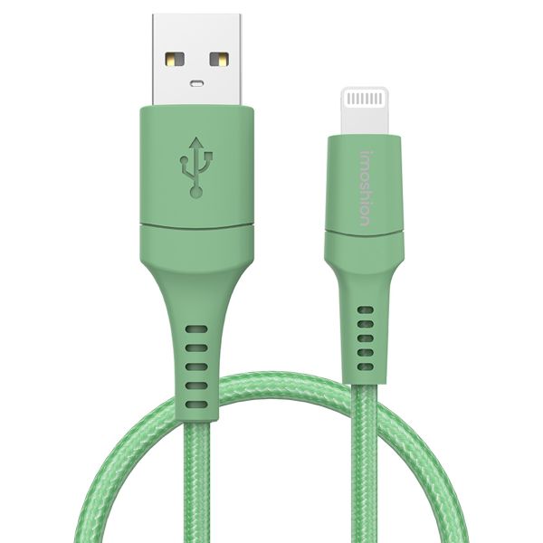 imoshion ﻿Lightning- auf USB-Kabel – nicht MFi-zertifiziert – Geflochtenes Gewebe – 1 m – Grün