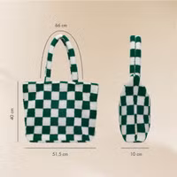 Selencia Zaya Tote Bag - Teddy Laptoptasche 16 Zoll - Checkered Green
